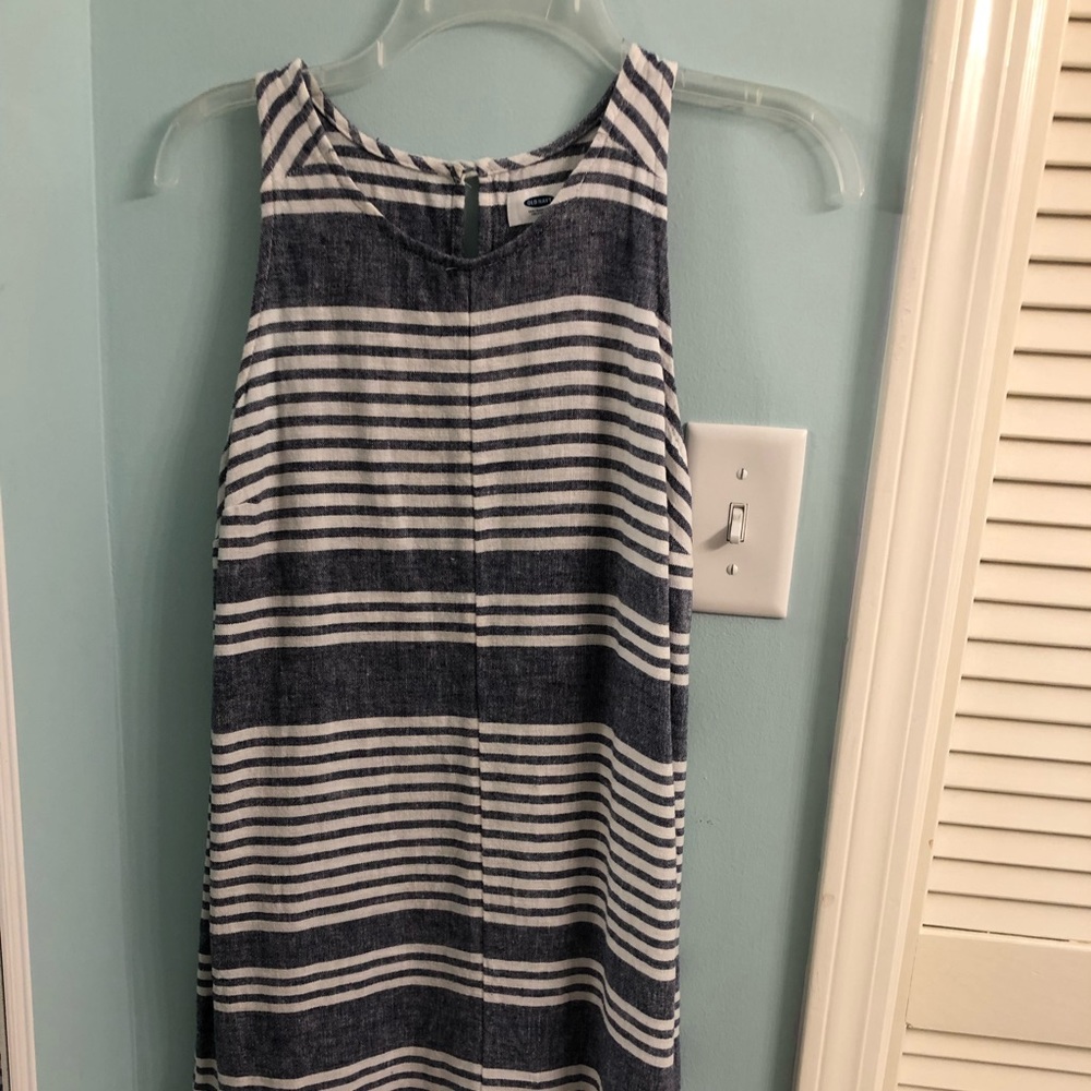 Blue and white dress